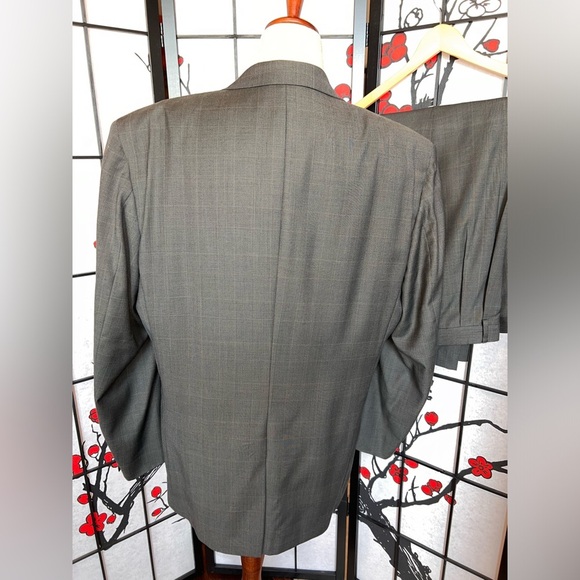 Mens Jo S A Bank 2B Signature Suit Brown Plaid w/Rust Deco Size 46R Pants 38x30 - Picture 3 of 16
